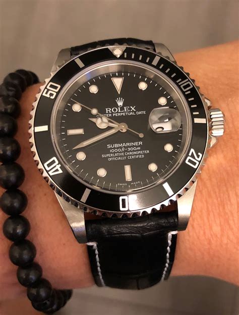 rolex with a leather band